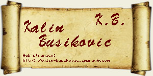 Kalin Bušiković vizit kartica